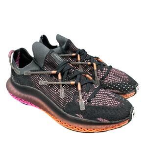 Adidas 4D Fusio Primeknit 8.5 Black Orange Pink Running Shoes Fitness Streatwear